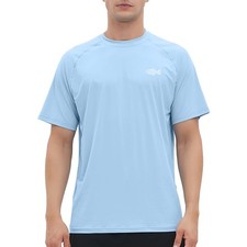 Men's Rash Guard Swim Shirt Short Sleeve, Quick Dry UPF 50 Sun Protection Fi...