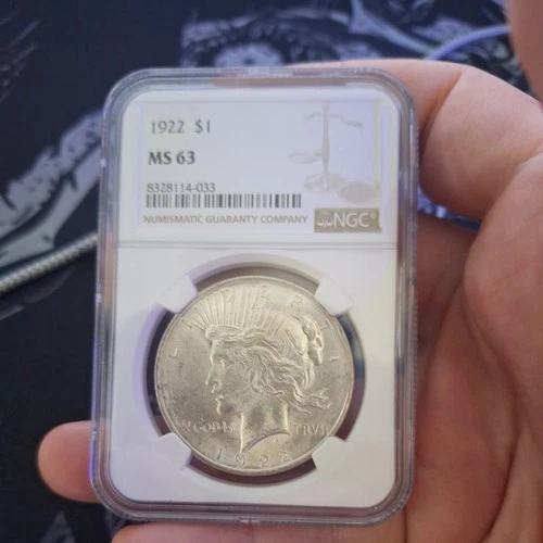 1922 PEACE SILVER DOLLAR ~ NGC - MS 63
