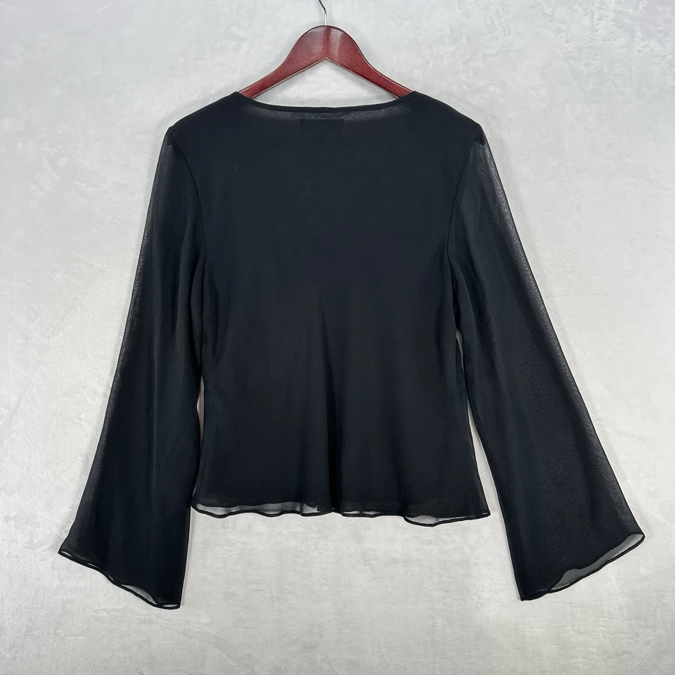 Blusa Esquinera Informal De Colección Para Mujer 12 Negra Seda Gasa Capricho Bruja Foto 3 de 4