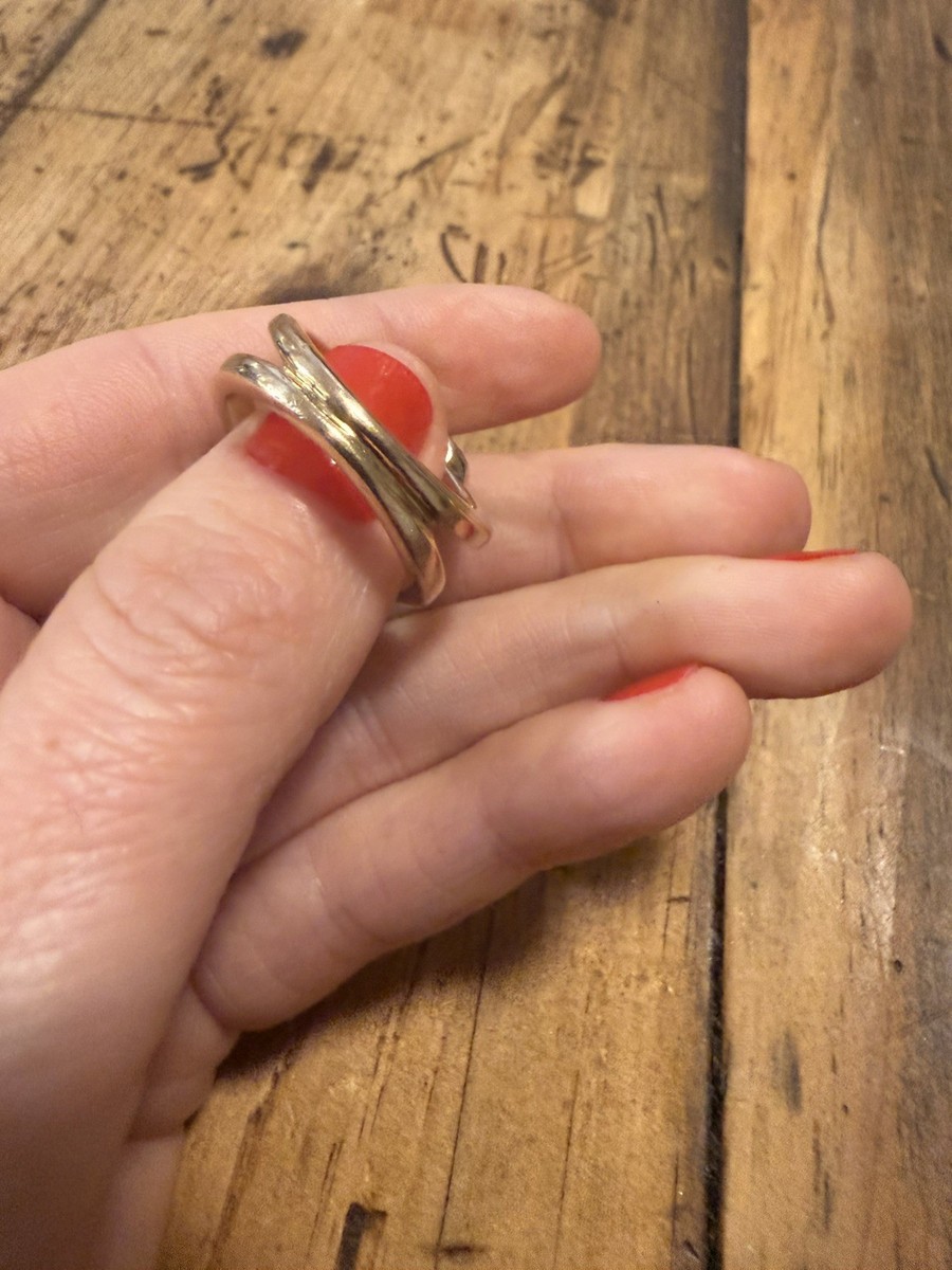 Authentic Vintage HERMES Corozo Ring Gold Plated Women, Size 8.25