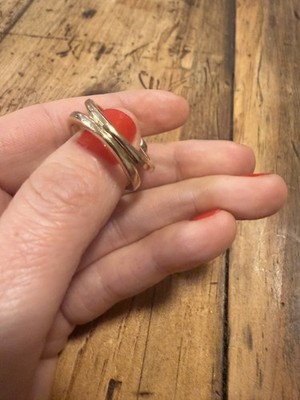 Authentic Vintage HERMES Corozo Ring Gold Plated Women, Size 8.25