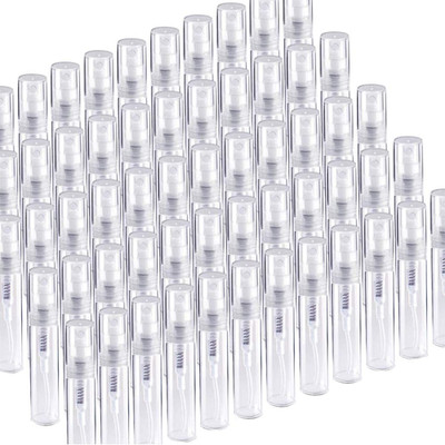 Fandamei 60 Pack 3ml Mini Spray Bottle, Clear Plastic Empty Cute Perfume Atomize