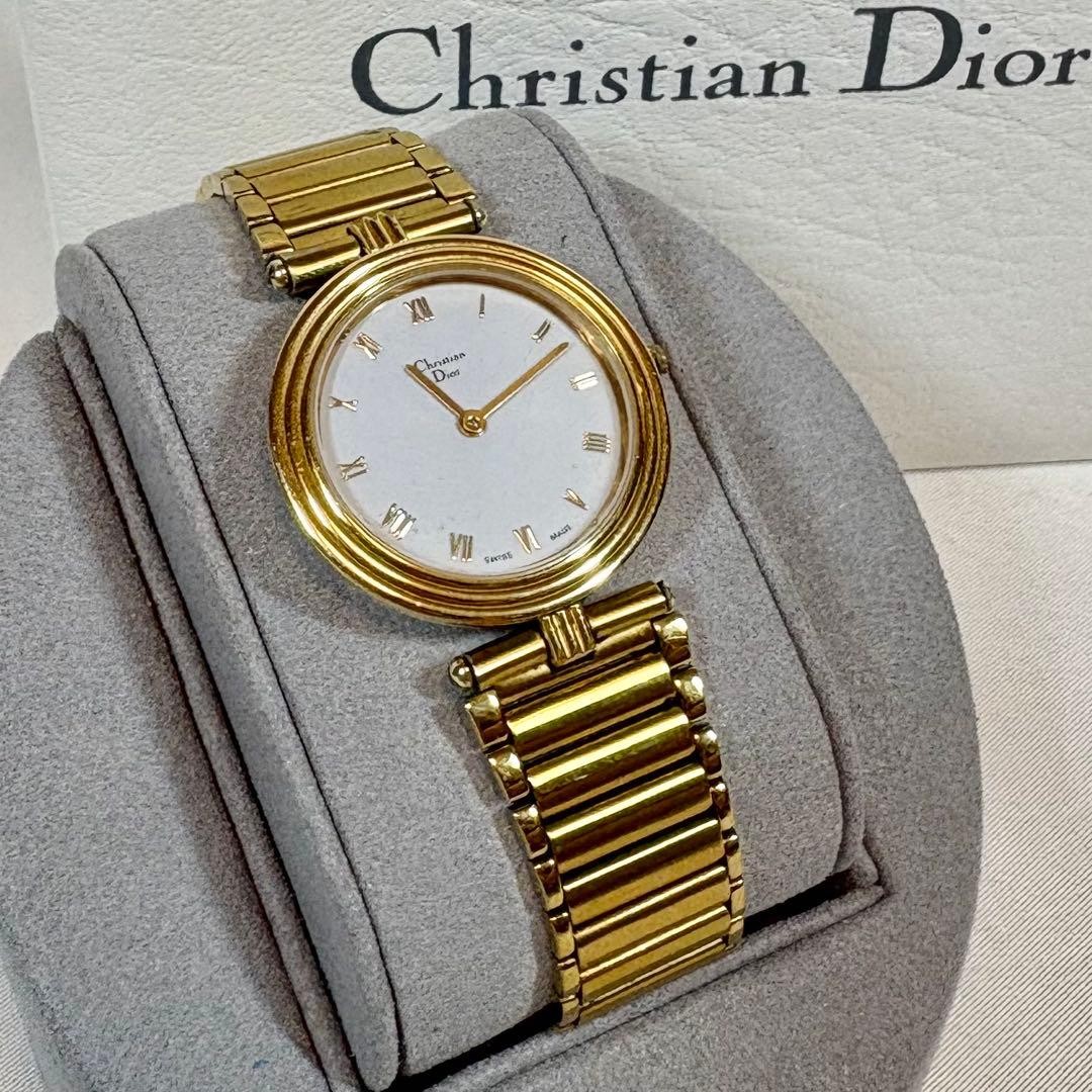 Christian Dior ゴールド時計 Dior Christian Dior Unisex Metal Bracelet Watch Gold Tone Working