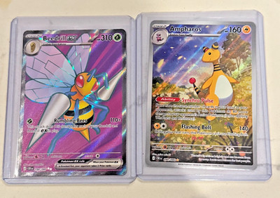 Ampharos 090/086 & Beedrill Ex 098/086 Chaos Rising Holo