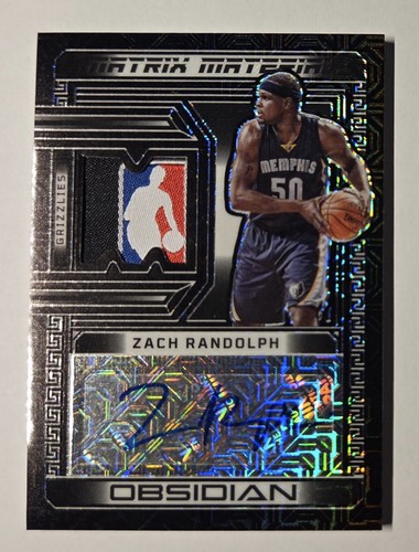 2022-23 Panini Obsidian Zach Randolph Patch Auto Logoman Tag GU White Mojo 1/1