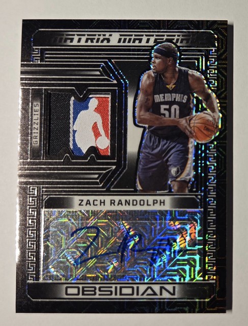 2022-23 Panini Obsidian Zach Randolph Patch Auto Logoman Tag GU White Mojo 1/1