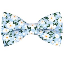 Colorful Fun Pattern Pre-Tied Bow Tie Mens Floral F Light Blue White Floral03