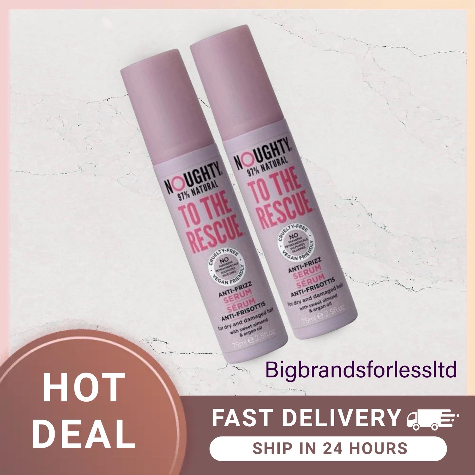 Noughty To The Rescue Anti-Frizz Serum 75ml -2 Pack