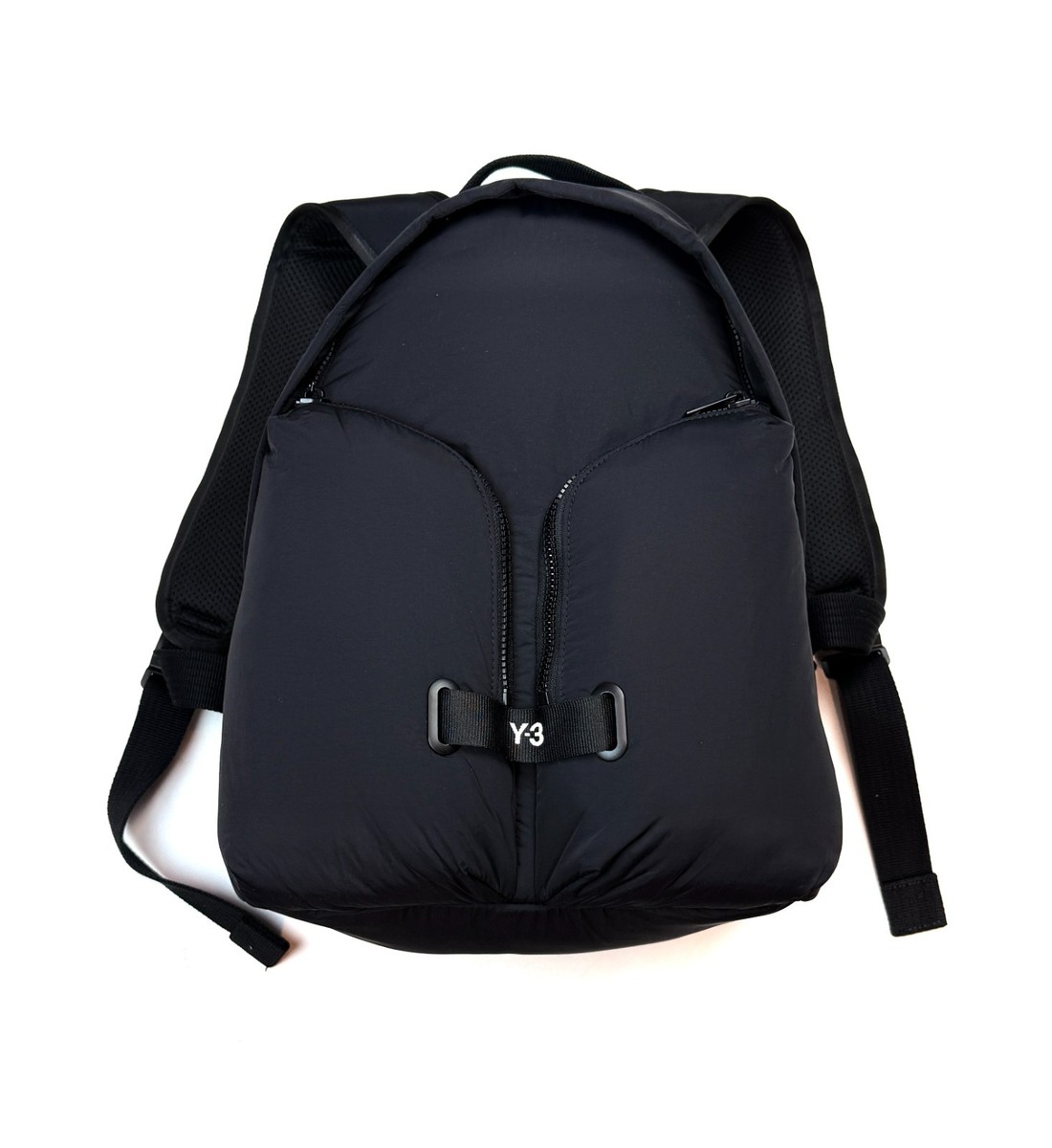 The Y-3 Tech Backpack in Black is crafted from durable recycled 