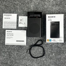 Sony ICF-P26 Portable AM FM Radio Black New Open Box Battery Operated Hand Strap