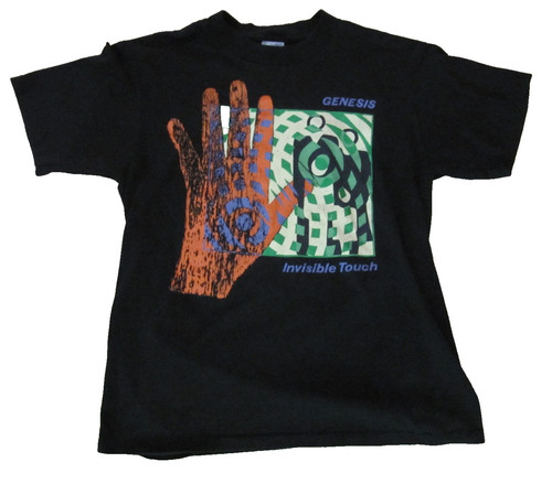 Vtg 80s Genesis Phil Collins Concert T-Shirt 1986 Invisible Touch Tour Sz Large