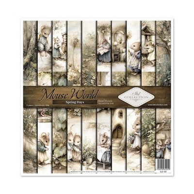 ITD COLLECTION Scrapbooking Papier Set 30x30 cm - Mouse World - Spring Days