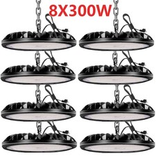 8 Pack 300W Led UFO High Bay Light Industrial Commercial Factory Warehouse Light