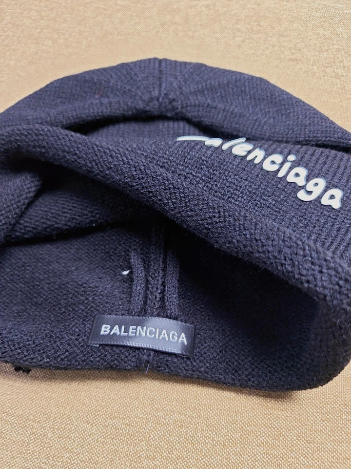 Balenciaga Unisex Tejido Invierno Negro Gorro Talla Única Foto 3 de 3