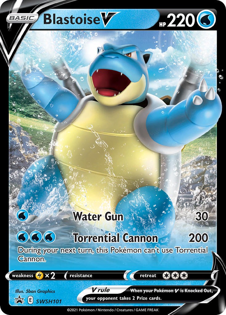 Blastoise V - SWSH101 - SWSH Black Star Promos NM, English Pokemon SWSH Black St