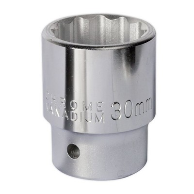 Sealey 30mm 1.9cmSq Drive Standard Walldrive Buchse 12pt Chrom S34/30