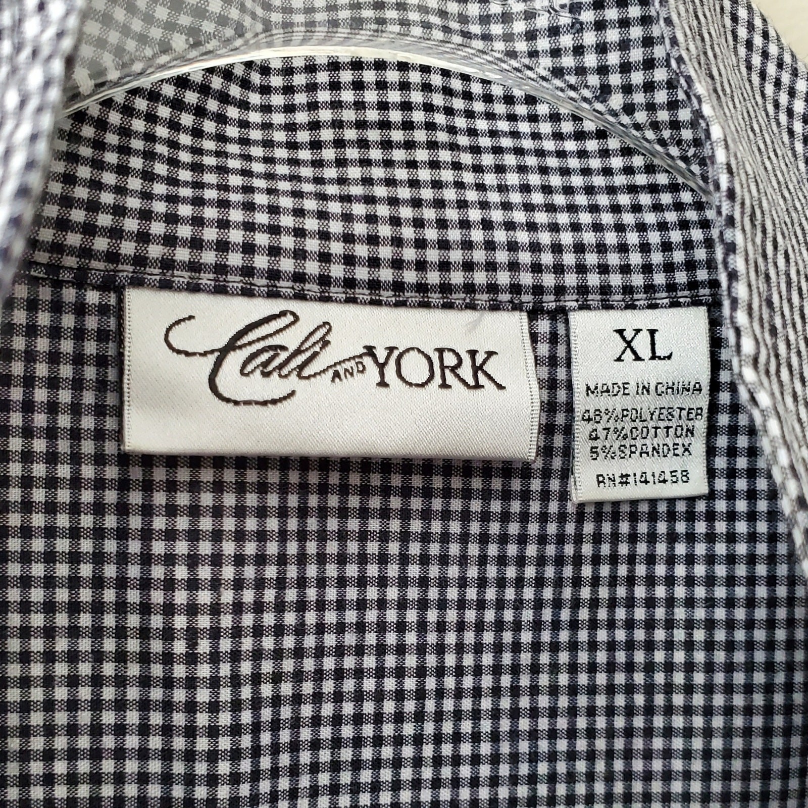 Cali & York Women Gingham Vest XL Cinch Waist Preppy Casual Modern Career