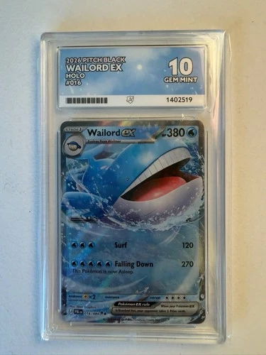 Wailord ex 016/084 ACE graded card