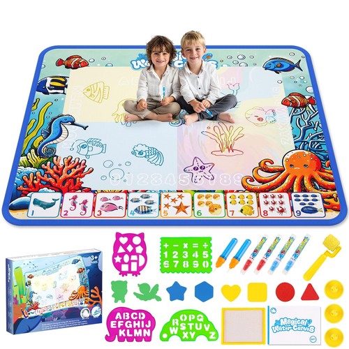 Water Doodle Mat,Kids Painting Mat, Toddlers Drawing Writing Toys,Reusable Co...