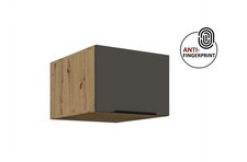 Küchen Aufsatzschrank 50 Küche ARIA Graphite Küchenzeile Anti Fingerprint