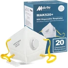 N95 Mask for Adult 20PCS NIOSH Particulate Respirator N95 Face Mask for Sanding