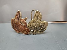 1979 Vintage Metal Belt Buckle: Swine Design GREAT AMERICAN BUCKLE CO USA Enamel
