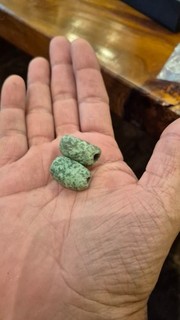 Pre Columbian Jade Bead Pair Mayan Aztec Olmec