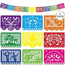 18 FT Cinco De Mayo Party Decorations, 1 Pack Fiesta Banner with 9 Plastic Pa...
