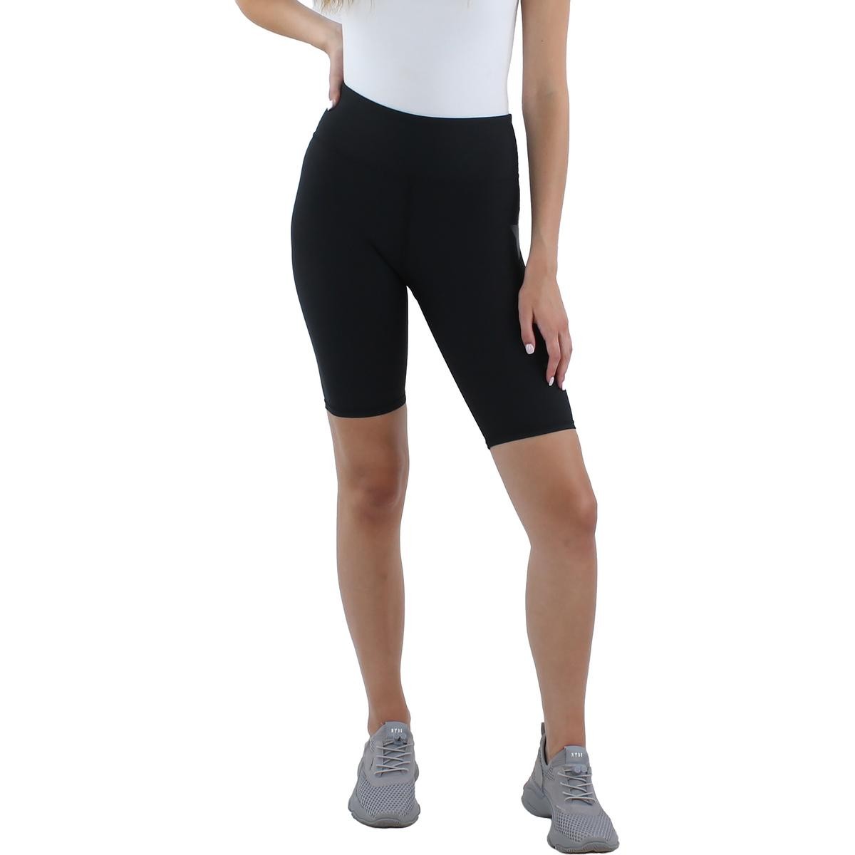 Женский короткий спортивный велотренажер Aqua Womens Black с принтом для фитнеса XS BHFO 4218
