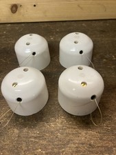 1 von 4 Zugschalter Bakelit  Schalter Weiß Industrie Design Rund Aufputz Vintage