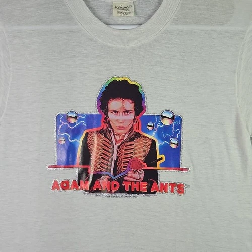 Adam and the Ants Band T-Shirt Mens Small Made 1980s vintage concert t-shirt, vintage, size S, single stitch, B+ condition