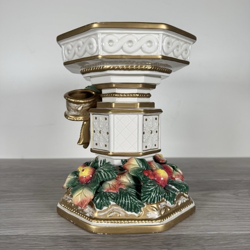 Candelabro pilar de cerámica de vacaciones de Navidad Fitz & Floyd Snowy Woods 7" de colección - Imagen 3 de 17