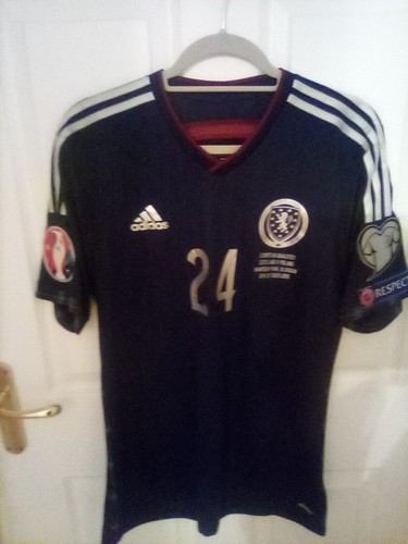 SCOTLAND MATCH PREPARED SHIRT v POLAND 2015 ( EURO 2016 QUALIFIER ) MULGREW