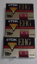  lot of 3 TDK VHS-C 30 Extra High Grade EHG Camcorder Video Tapes Sealed