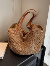 Large Capacity Woven Bag For Women,Handheld Shoulder Straw Tote Bag, Bag,