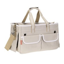 Cat Carrier Rollable Cover Dog Carrier Pet Carrying Case Up to 16.5lbs Khaki