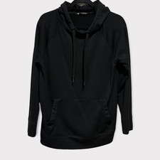 Athleta Black Hooded Pullover Sweatshirt size S