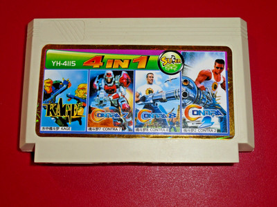 4 in 1 Super Game YH-4115 Famicom/NES Super Contra AKA Contra 2 Contra 7&8, Kage