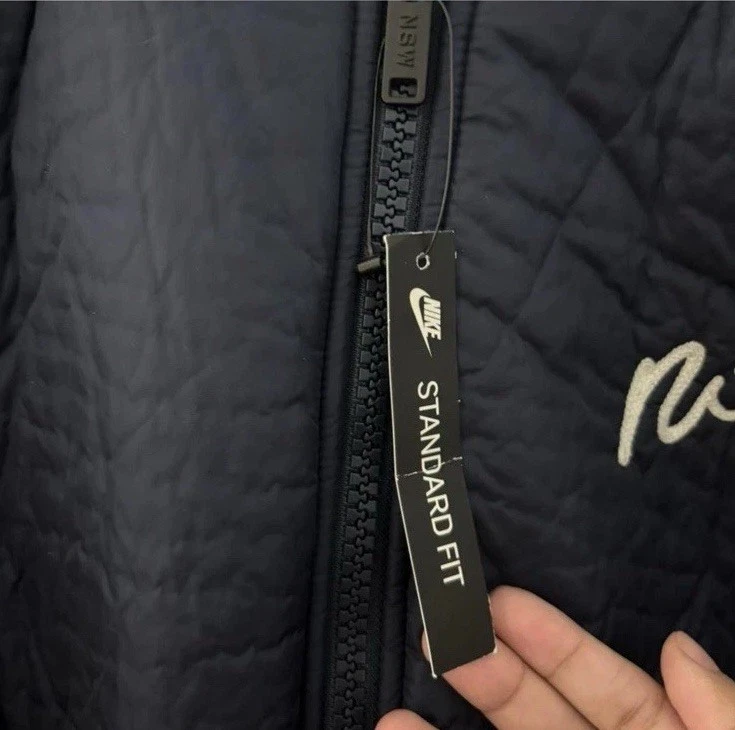 Nike PARA HOMBRES Ropa Deportiva NSW Chaqueta de Bombardero Universitaria Obsidiana Hueso Claro 928917 Grande Foto 3 de 4