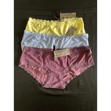 3 PAIR SEVEN TIL MIDNIGHT HIPSTER KEY HOLE PANTIES LINGERIE SIZE L NEW