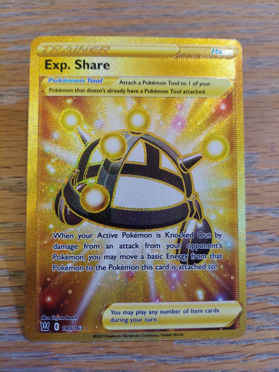 Exp. Share 180/163 Battle Styles NM Full Art Gold Secret Rare Pokemon Card