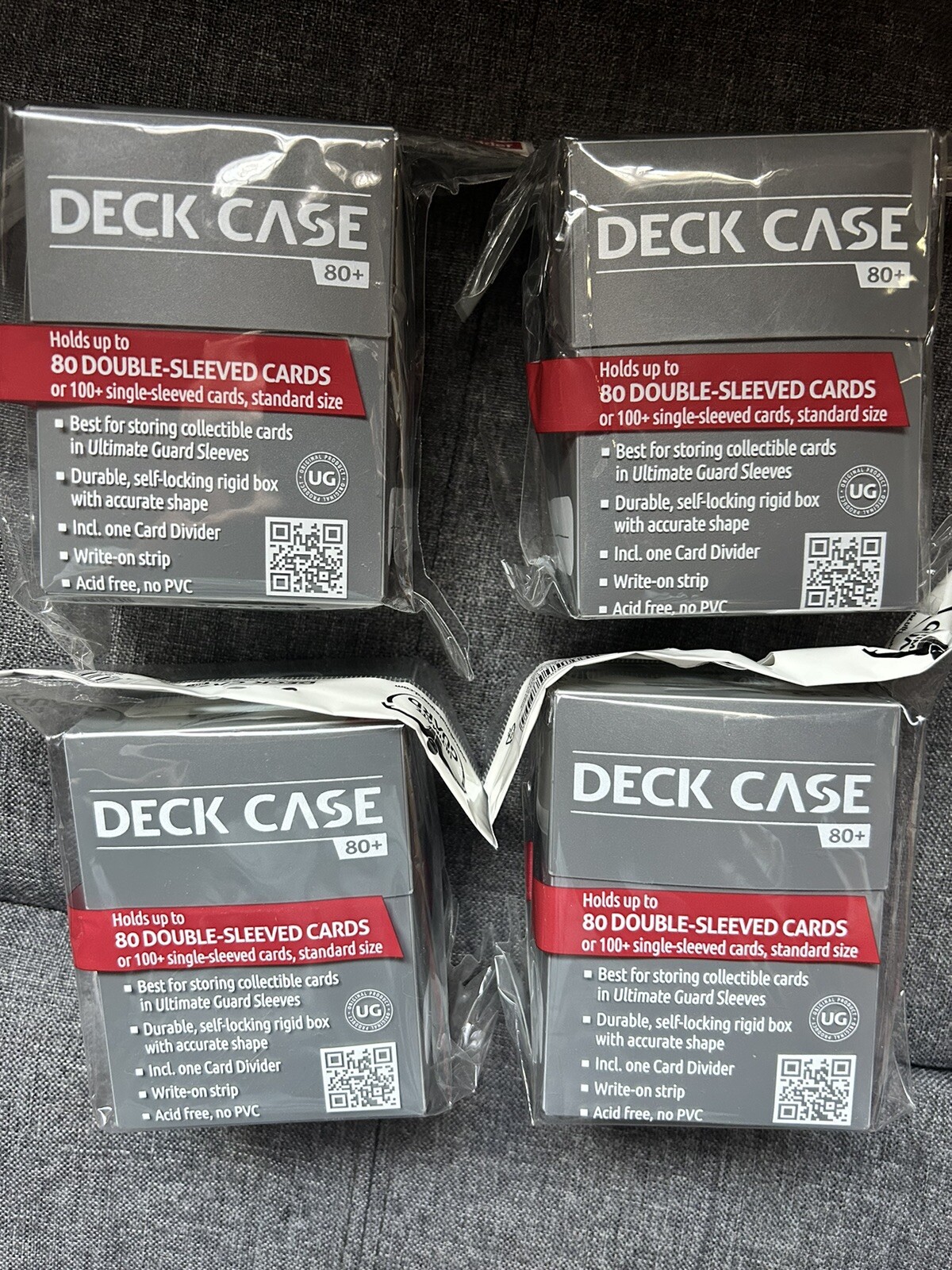 4 x Deck Box Trading Card Storage Case Holds 80+ Cards Pokemon Yugioh MTG Bundle