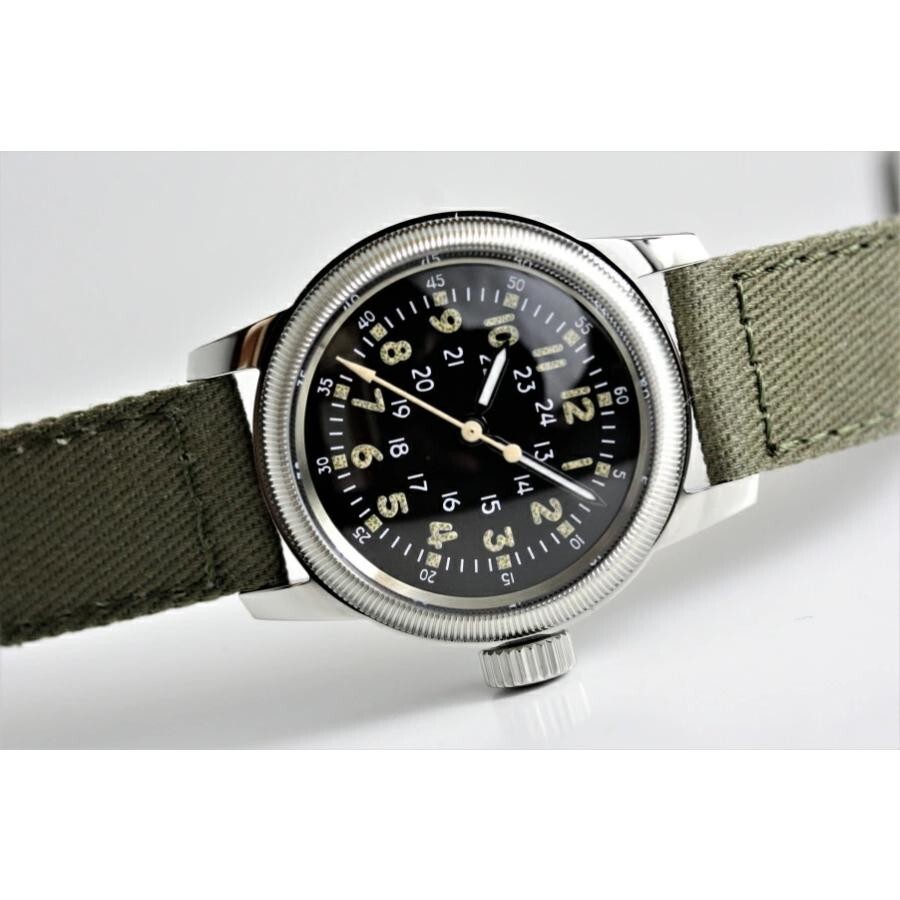 Elgin Military Watch M.R.M.W. Montre Roroi TYPE A-17 Black Men's Watch ...