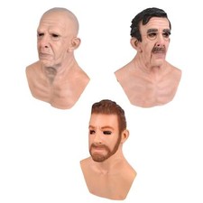 Realistische Mann Maske Gruselmaske menschliches Gesicht lustige Halloween Maske Latexmaske für