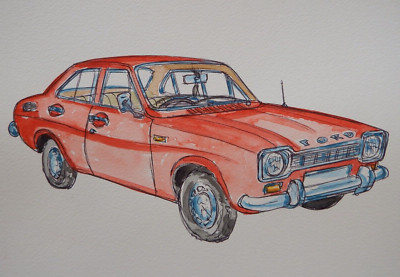 Aquarelllack Ford Escort Mk1 Oldtimer Rubinrot Oldtimer