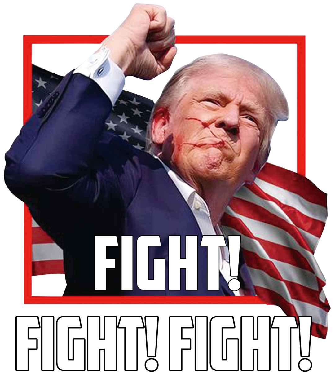 TRUMP 2024 FIGHT FIGHT FIGHT HEAT TRANSFER SELF IRON ON PERSONALIZE T SHIRT  LOT