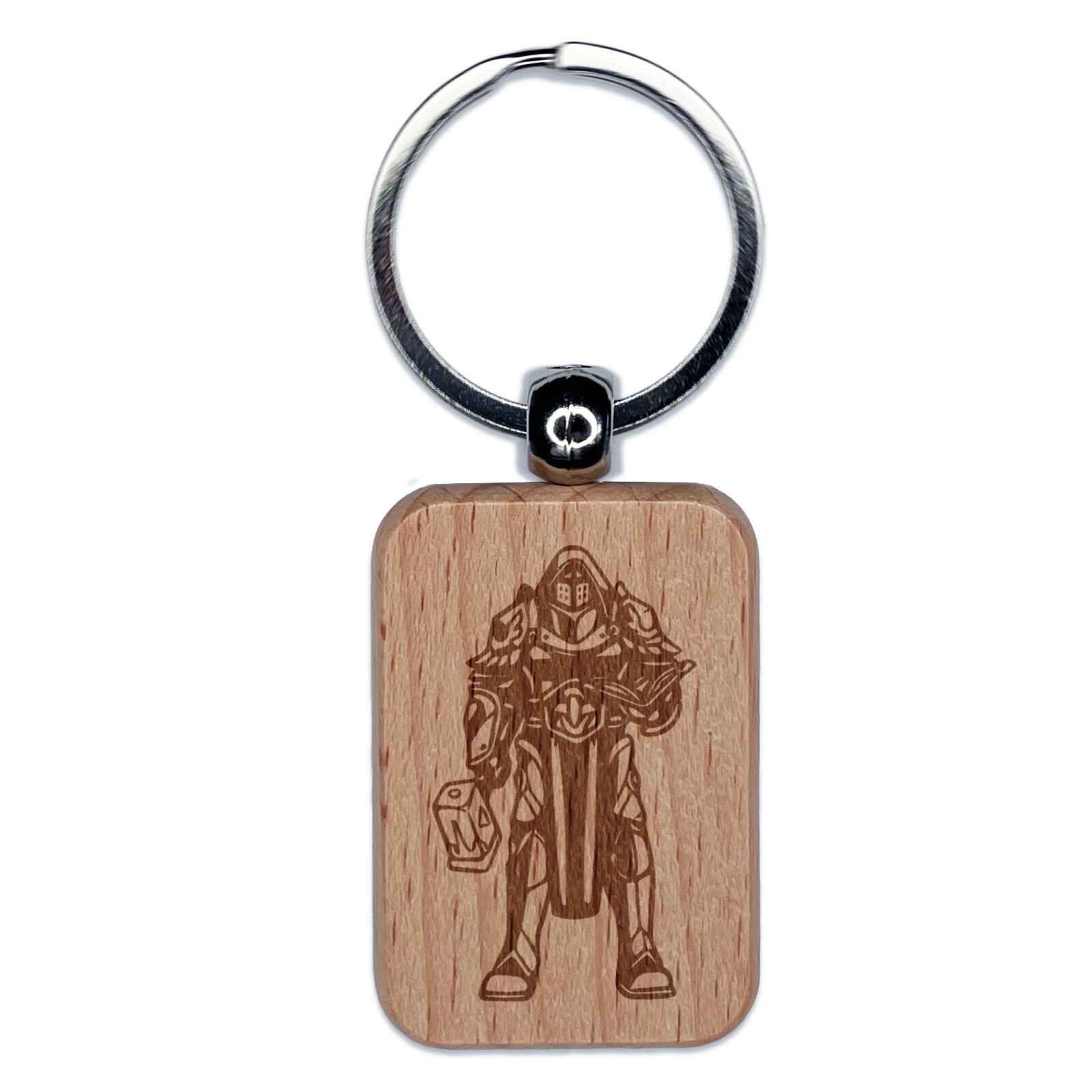 RPG Class Paladin Knight Holy Warrior Engraved Wood Rectangle Keychain Tag Charm