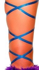 Womens Thigh Wraps, Leg Bands, Leg Straps - Metallic Royal Blue