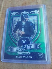 2021 Panini Prizm Draft Picks Crusade Zach Wilson RC #168 Green Wave
