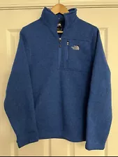 The North Face Quarter Zip Pullover Fleece Sweater Mens Medium Blue Long Sleeve